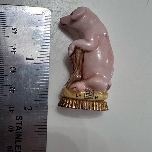 Rare Halcyon Days England Pig Enameled Porcelain Figurine Art - Picture 5 of 9